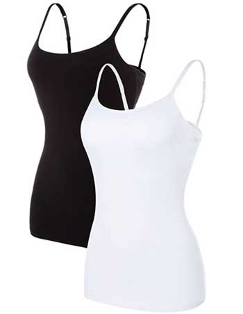 Spaghetti Strap Tank Tops With Built In Bra